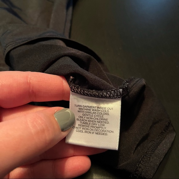 Black Covington polyester stretch tank top with beaded design on shoulder - Picture 2 of 7